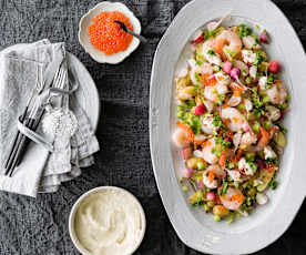 Prawn salad with horseradish cream