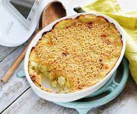 Crumble de poulet aux poireaux