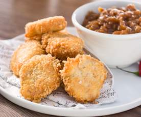 Nuggets de cerdo crujientes con chutney