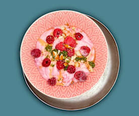 Himbeer-Traum mit Minz-Pesto