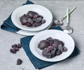 George Calombaris' Licorice Ice Cream with Blackberries