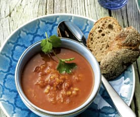 Gewürzte marokkanische Linsensuppe