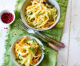 Vegetarische Linguine Carbonara