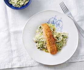 Lachs mit Zucchinireis