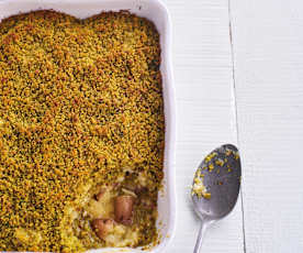 Empadão de bacalhau e batatas a murro