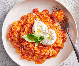 Risotto à la tomate et burrata