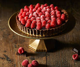 Crostata al cioccolato e lamponi