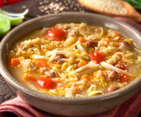 Zuppa di quinoa e fagioli borlotti