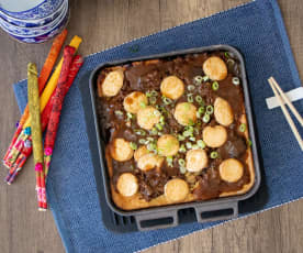 Japanese sizzling hotplate tofu