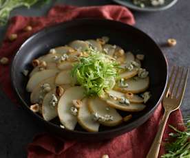 Pear and Blue Cheese Salad with Hazelnuts