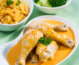 Kuře na paprice s těstovinami