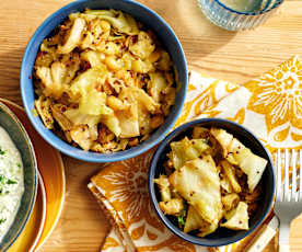 Savoy cabbage with curry leaves & mustard seeds