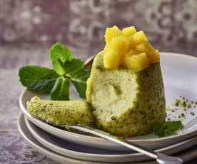 Piccole cheesecake al pistacchio e mango