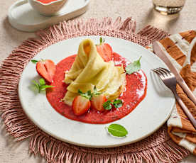 Crêpe-Vulkan mit Aperol-Lava