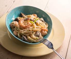 Pasta con camarones