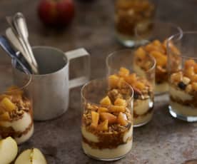 Triffle de maçã, mascarpone e caramelo