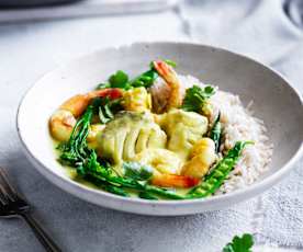 Coconut turmeric fish curry