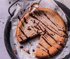 Fondant à la crème de marrons, sauce chocolat-café