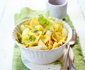 Farfalle s chřestem, pancettou a šafránem