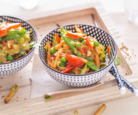 Wok-style curried vegetables
