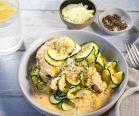 Lemon pepper chicken with zoodles (Thermomix® Spiralizer, using modes)