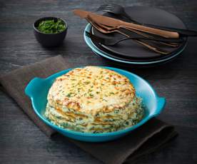 Ricotta and spinach crespelle "cake"