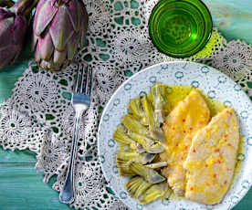 Petto di pollo al lime e carciofi