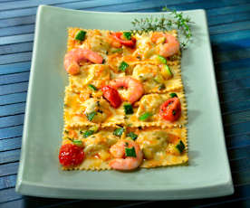 Ravioli con ripieno di pesce