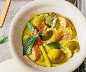 Curry jaune au magret de canard