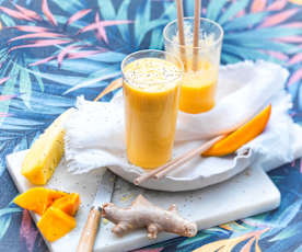 Smoothie mangue, ananas, gingembre