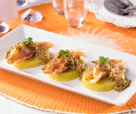 Caramelle salate ai porcini, speck e provola