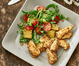 Pollo con ensalada templada de patata