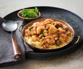 Moroccan prawns with preserved lemon couscous