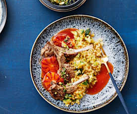 Lammkotelettes mit Blutorangensauce