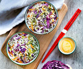 Arroz basmati con verduras y salsa de almendras