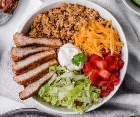 Loaded Burrito Bowl with Pork Chops
