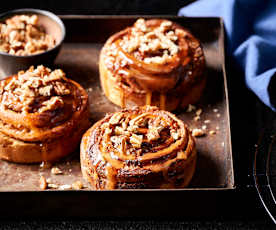 Cinnamon Buns met Karamel en Pecannoten
