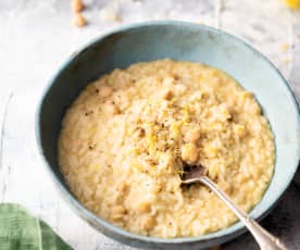 Arroz com creme de grão-de-bico