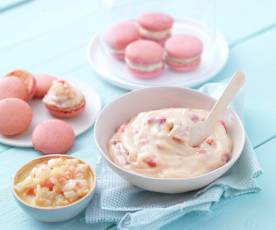 Ganache fraise rhubarbe pour macarons