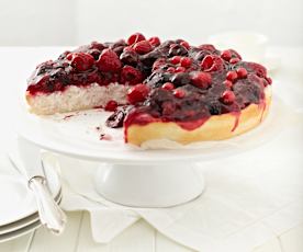 Reistorte mit Roter Grütze