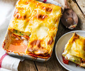 Lasagne au cabillaud, courgettes et gingembre