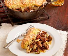 Polentaauflauf mit Schweinsragout