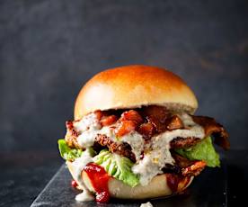 Varkensburgers met Gorgonzolasaus en Marsala Peren