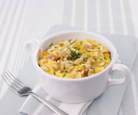 Risoto de frango com frutos secos