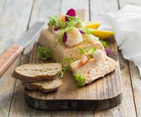 Prawn and trout terrine with horseradish cream