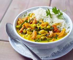 Kichererbsen-Curry mit Krebsfleisch