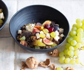 Menu light - Salade aux figues, raisins, feta et quinoa