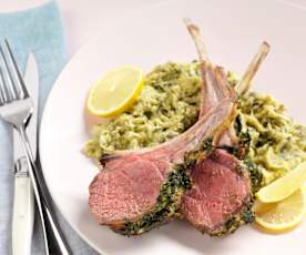 Lamb with Artichoke and Spinach Purée