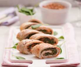 Rolada schabowa ze szpinakiem i suszonymi pomidorami