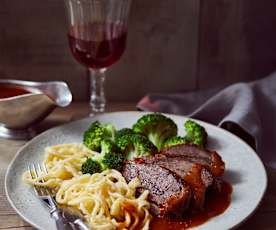 Portwein-Bäckchen mit Spätzle